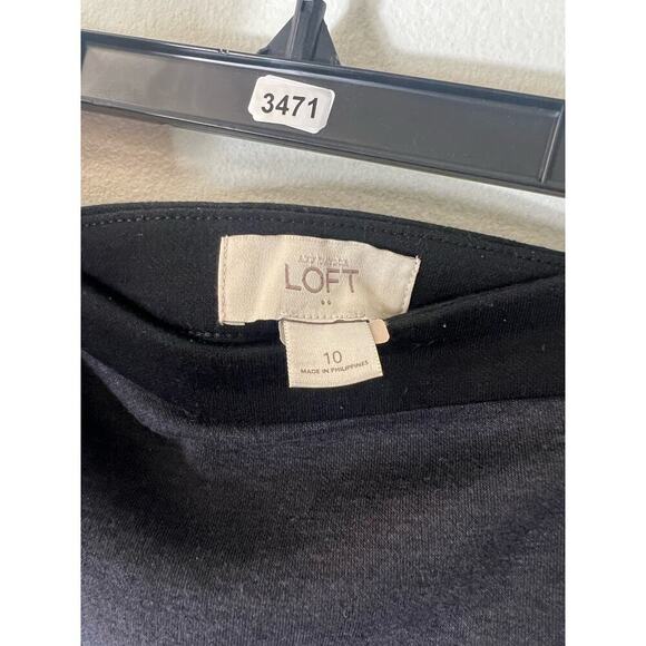 Ann Taylor Loft Black Gray Colorblock Mini Skirt Sz 10 - Picture 3 of 3